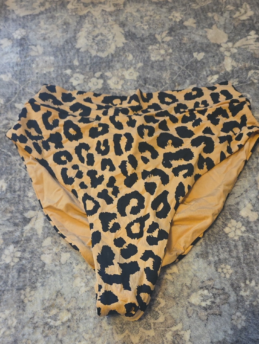 Toluca Leopard Print Bikini Bottoms in Tan and Black